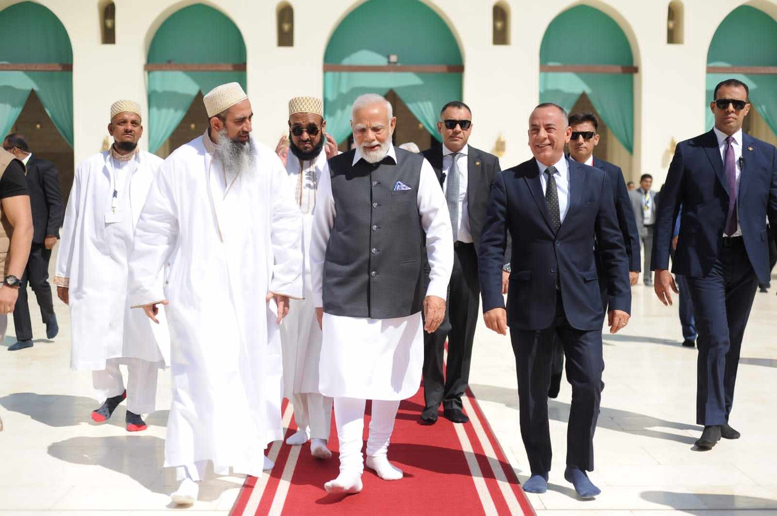 The Prime Minister of India visits Al-Hakim Bi-Amr Allah Mosque in historic Cairo