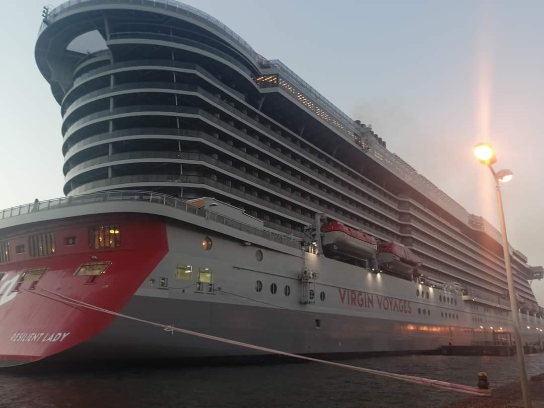 The cruise ship Resilient Lady arrives in Port Said port with 3,150 passengers on board