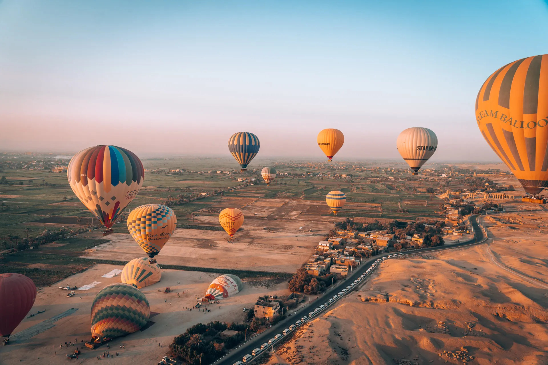 56 flying balloon flights were launched in the sky of Luxor to witness the magic of the Pharaonic civilization